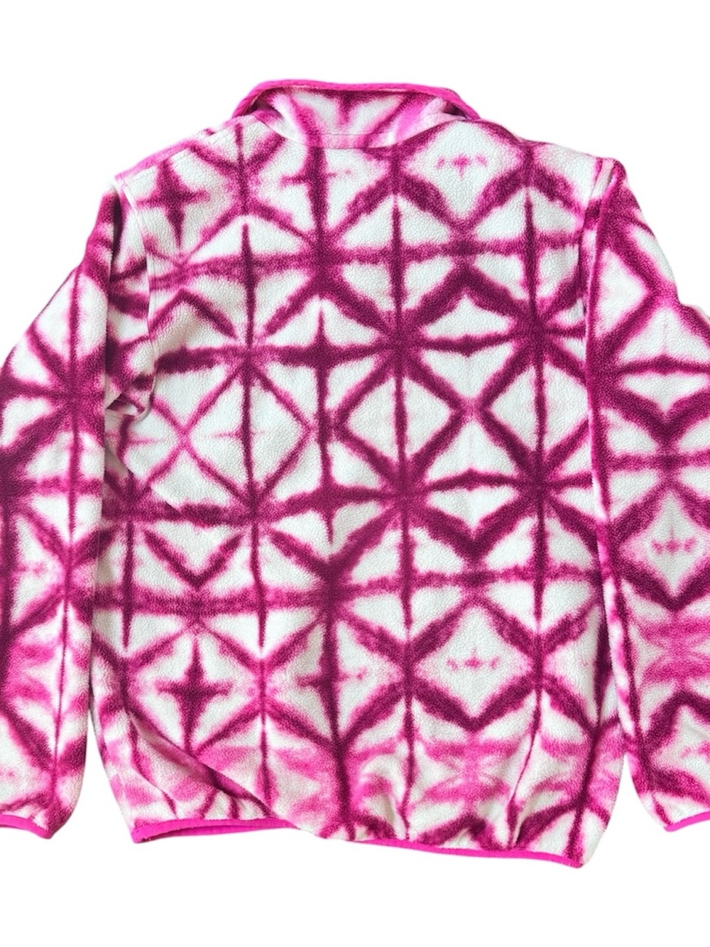 Patagonia Synchilla Diamond Pink Tie Dye Aztec Snap Fleece Sweater Jacket Sz S - Picture 3 of 5